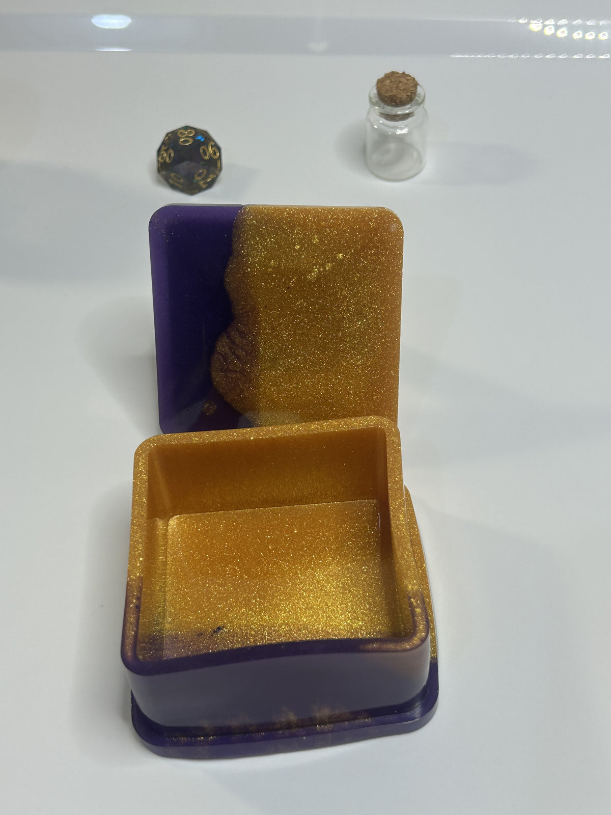 Gold and Purple Glitter Small Trinket Box