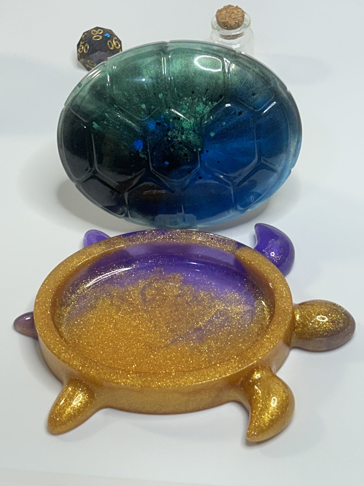 Blue and Gold Turtle Trinket Box - photo 2