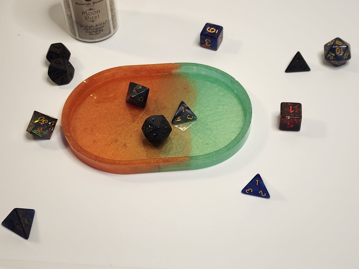 Small Translucent Orange and Green Tray