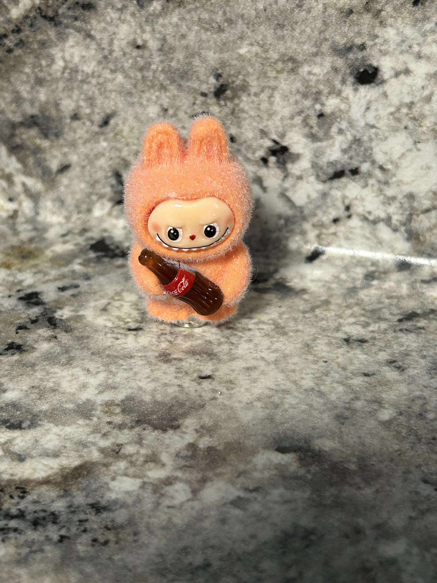 Fuzzy Orange Labubu With Coke