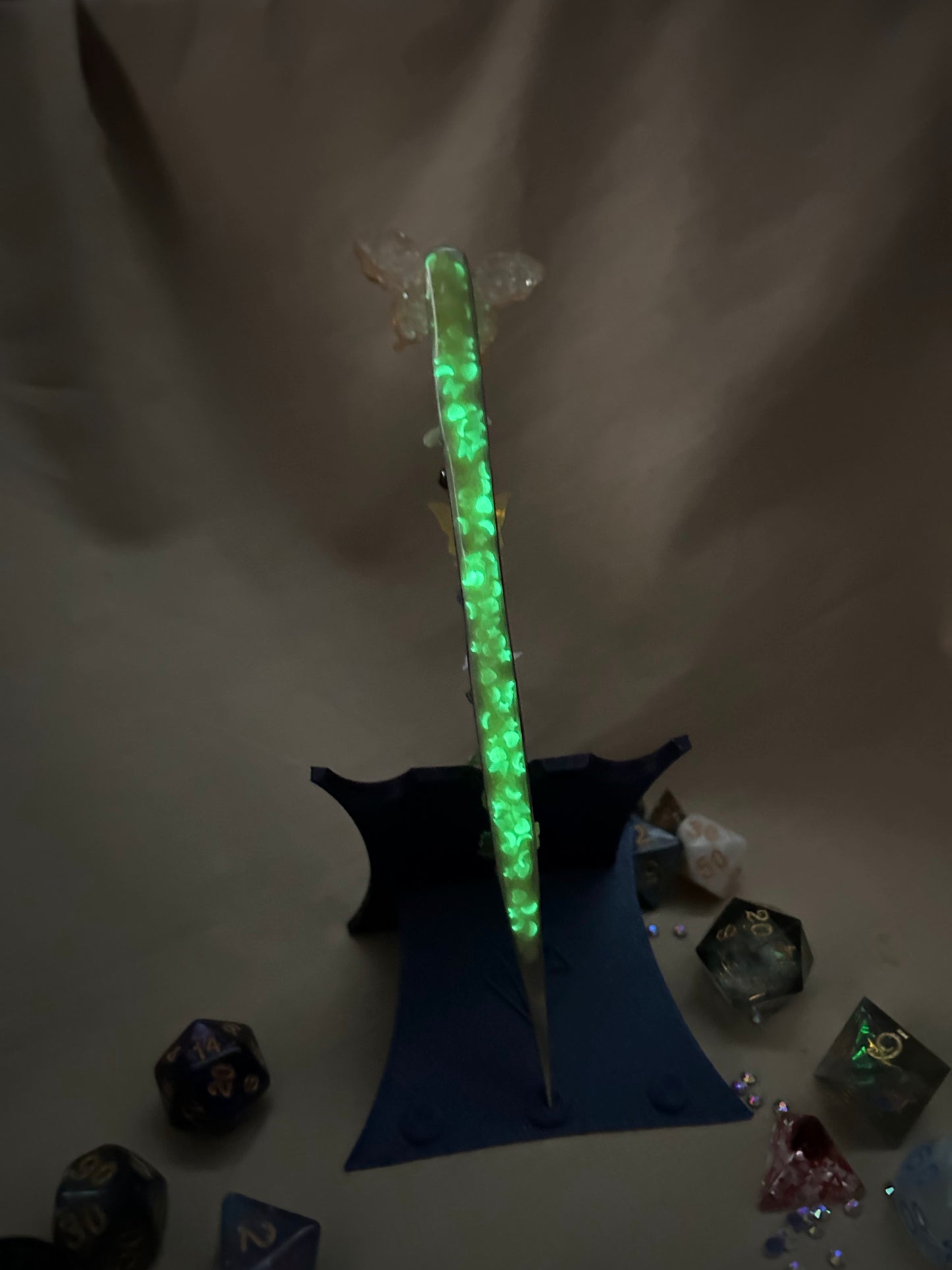 Yellow Glow In The Dark Butterfly Long Pointed Tweezers