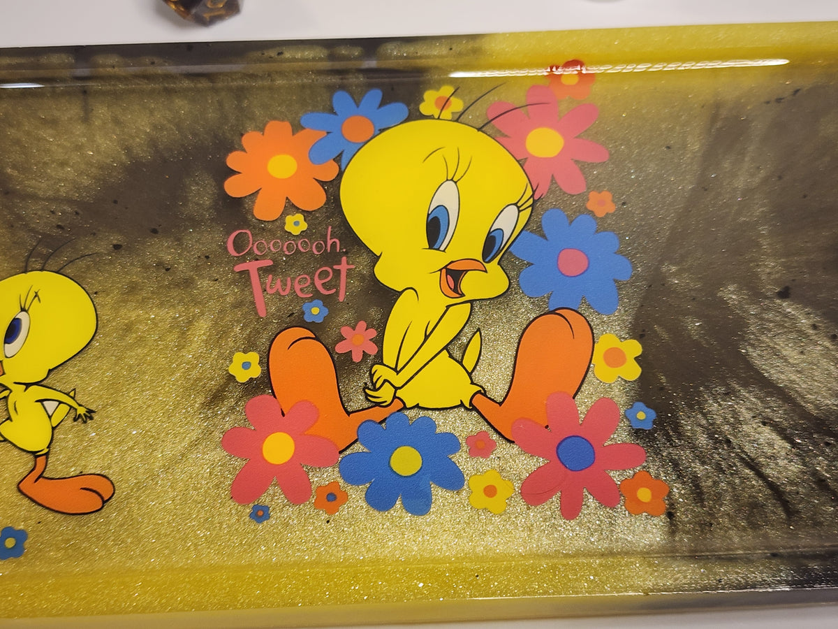 Tweety Bird Floral Glitter Large Resin Tray - photo 2