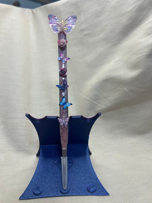 Pink Long Pointed Butterfly Tweezers