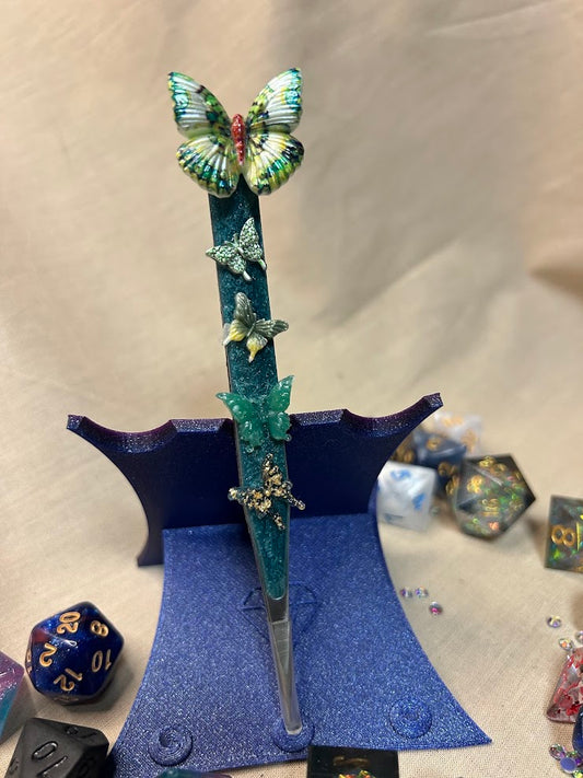 Teal Butterfly Short Pointed Tweezers