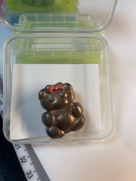 Brown Bear With Red Bow Putty