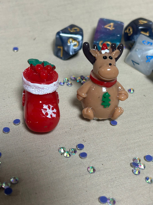 Two Pack Christmas Cover Minder Stocking And Reindeer