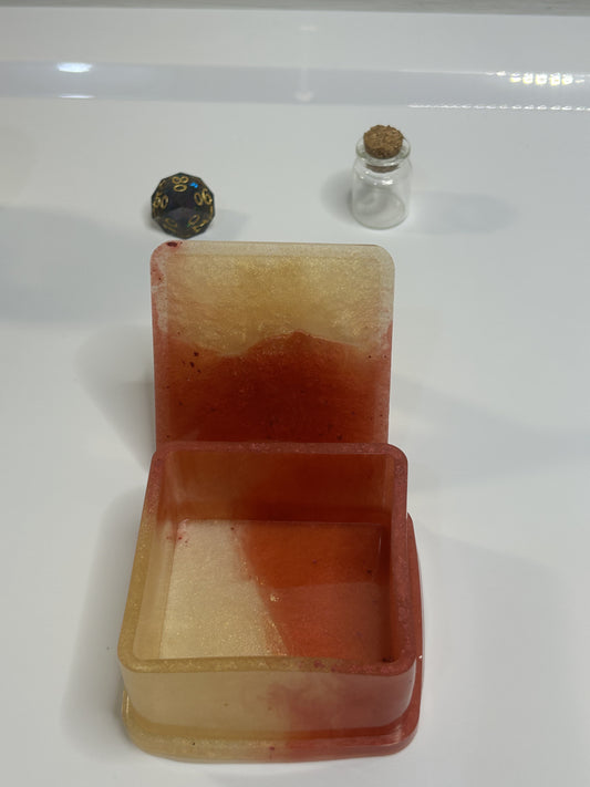 Amber Sunset Glitter Small Trinket Box