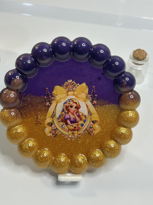 Small Purple and Gold Princess Resin Tray