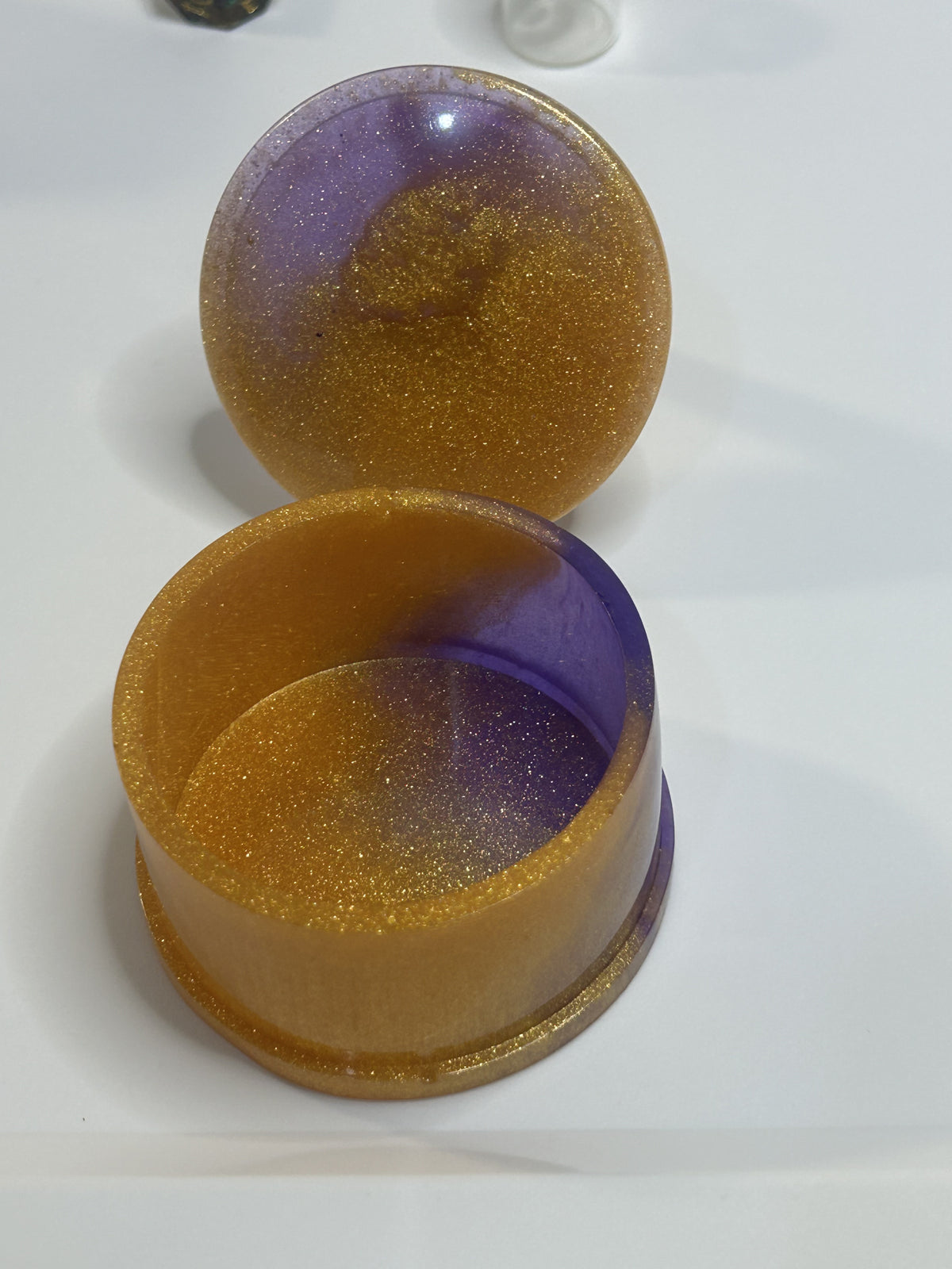 Golden Purple Glitter Small Trinket Box