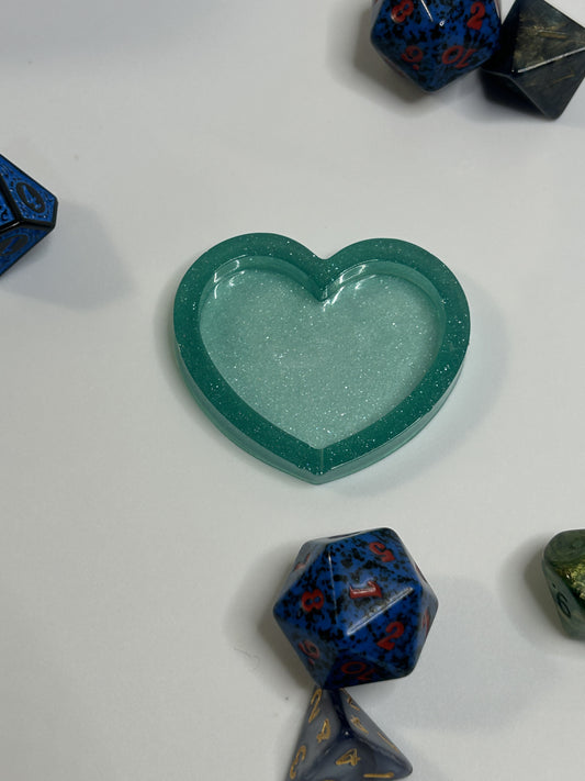 Emerald Green Glitter Heart Cover Minder