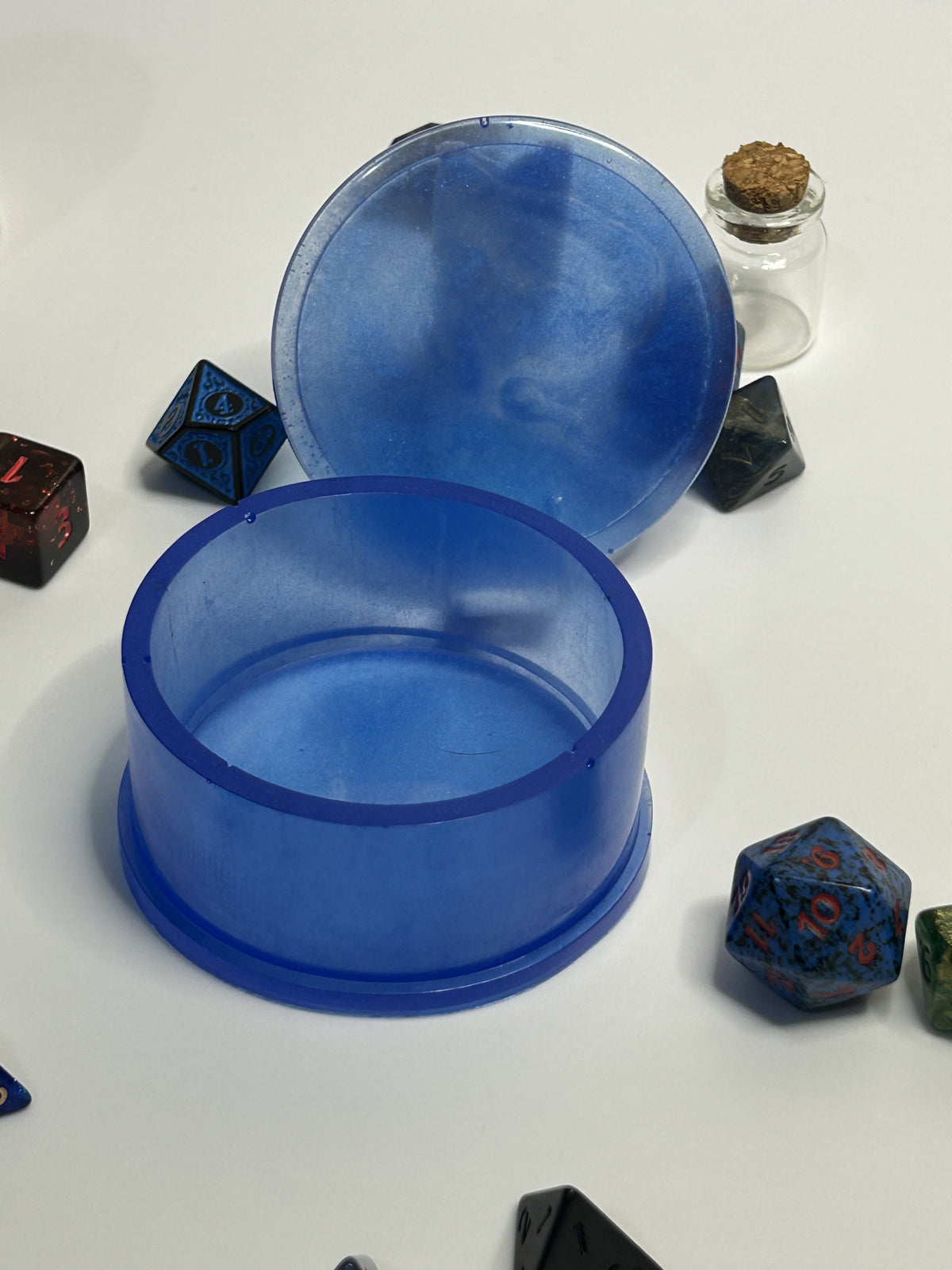 Blue Round Small Trinket Box