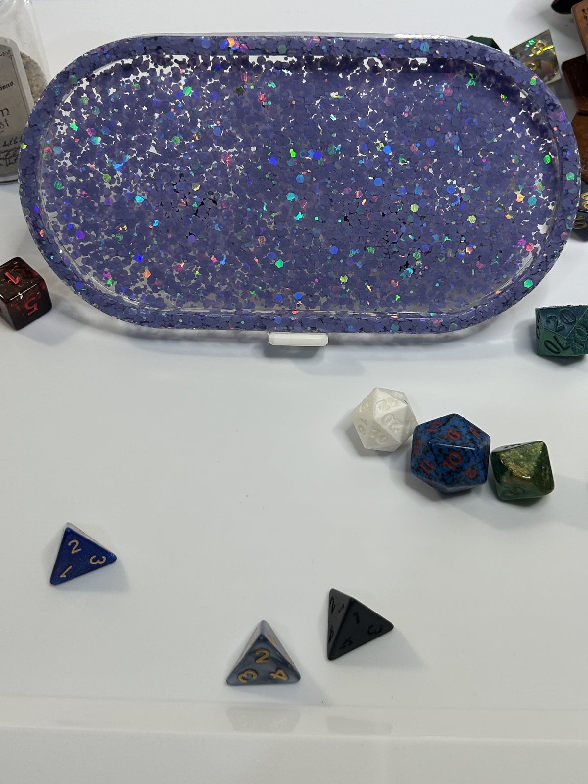 Medium Purple Galaxy Glitter Resin Tray