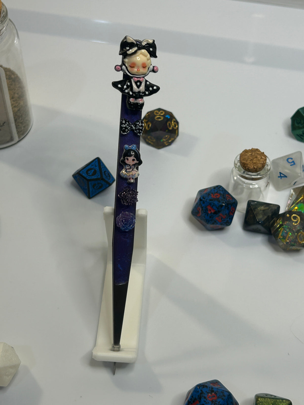 Gothic Black and Purple Doll Decorated Tweezers