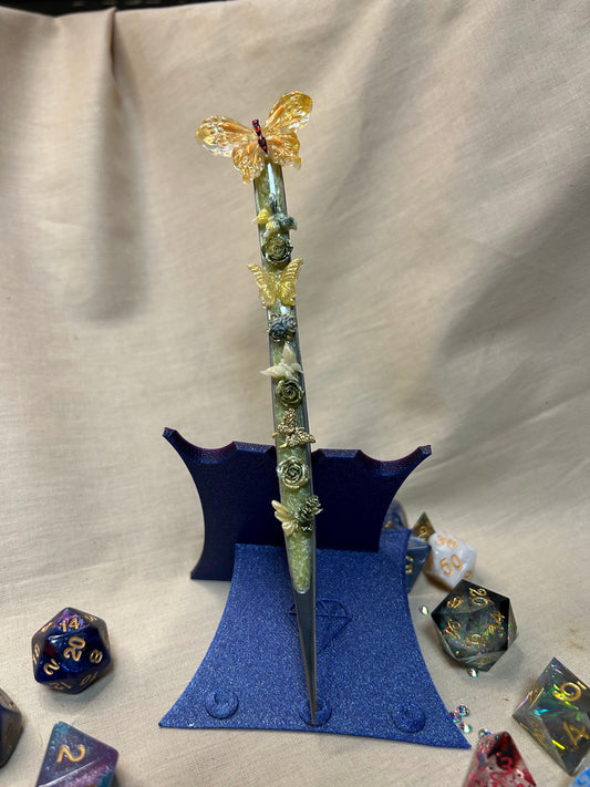 Yellow Glow In The Dark Butterfly Long Pointed Tweezers