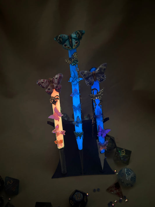 Set Of Three Glow In The Dark Butterflies