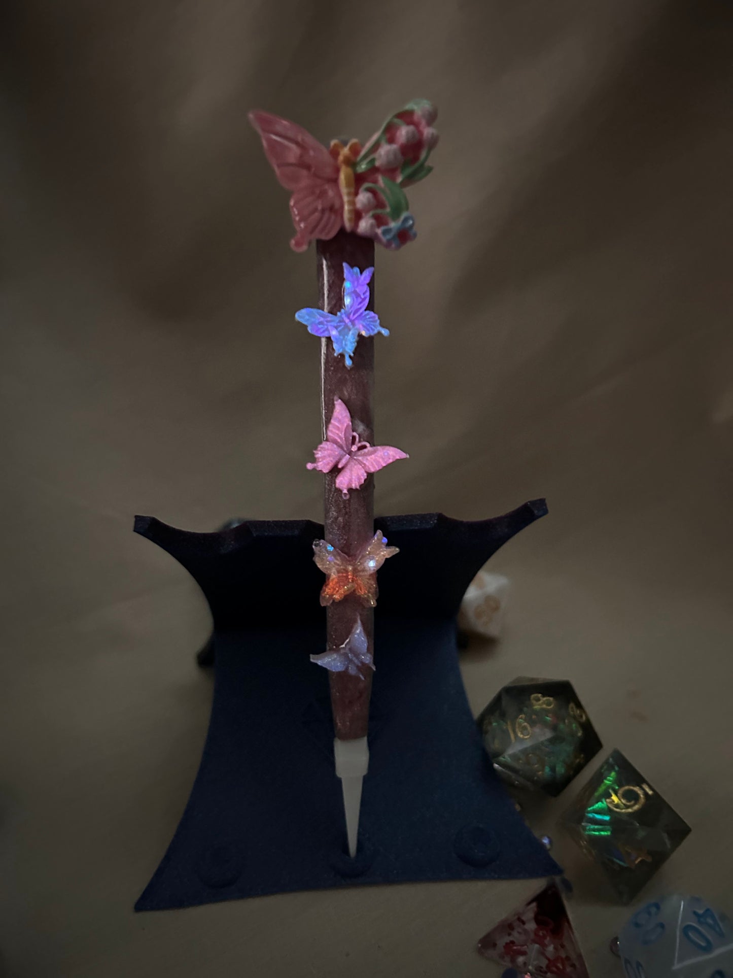 Pink Butterfly Ceramic Tweezers With Glow In The Dark Butterflies